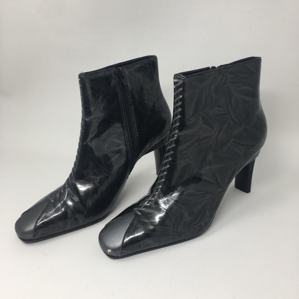 BFY Lace Detail Black Ankle Booties
